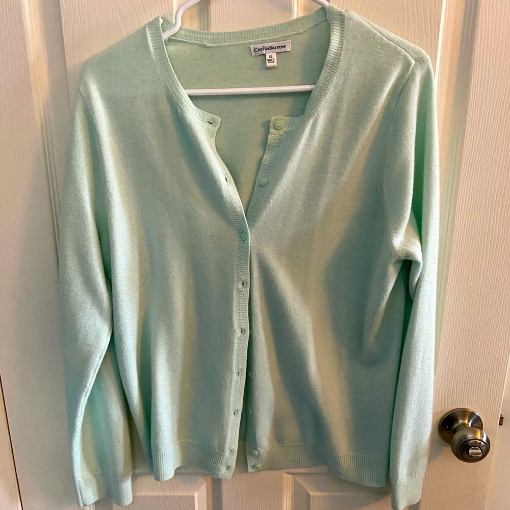 Women’s Cardigan Sweater size XL, mint